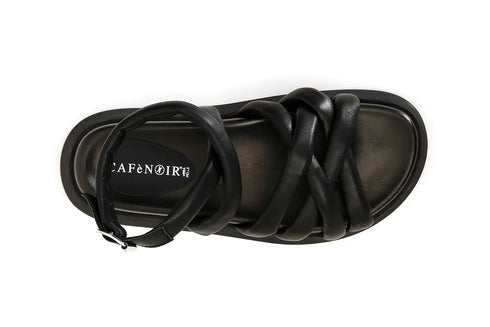 CafèNoir Donna Sandalo gabbia con tubolari in pelle C1FF1240N001 Nero